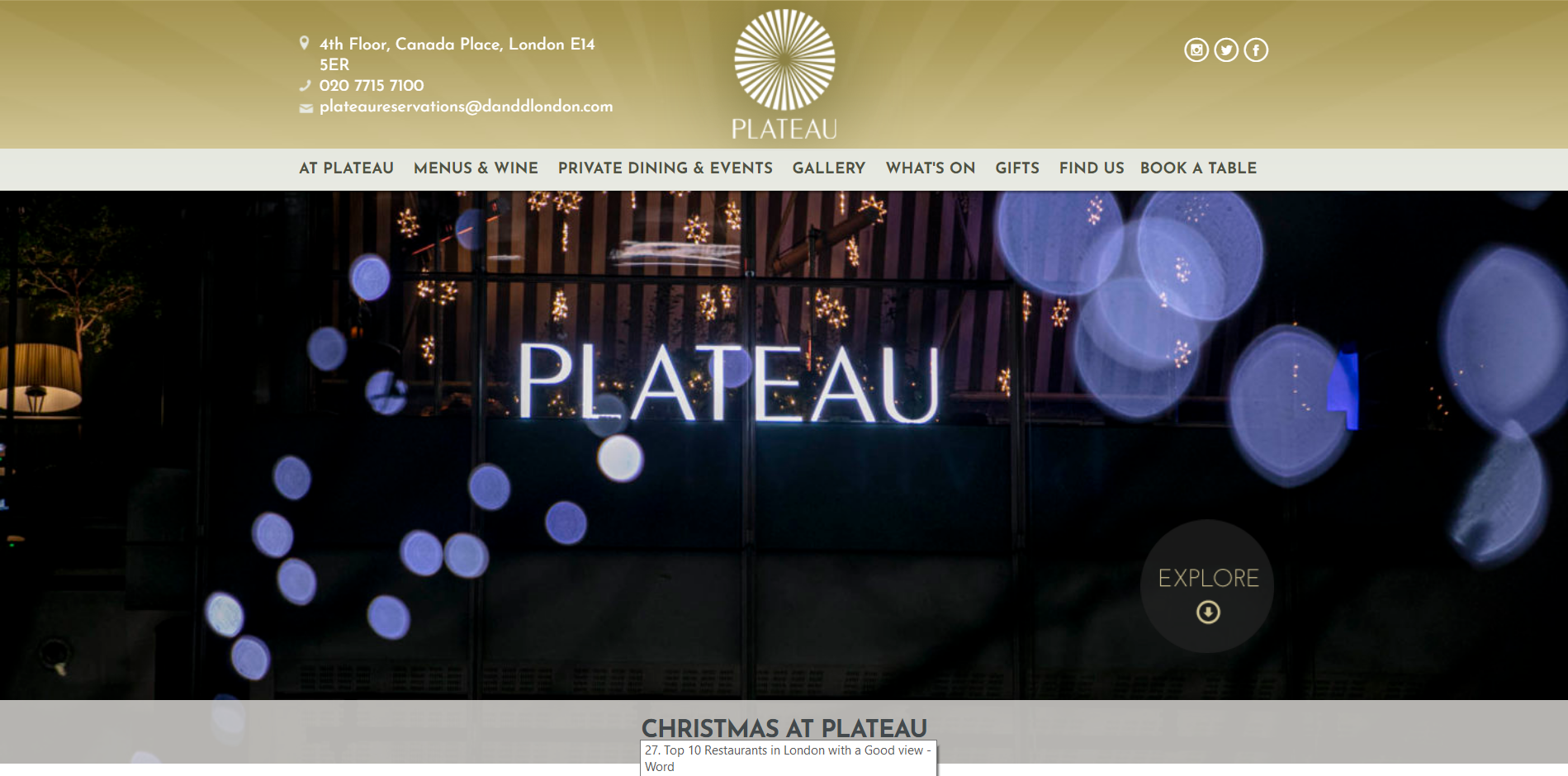 Plateau restaurant